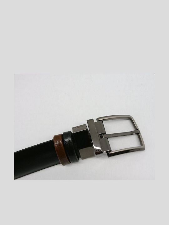 Men's Belt Leather Double Sided Black