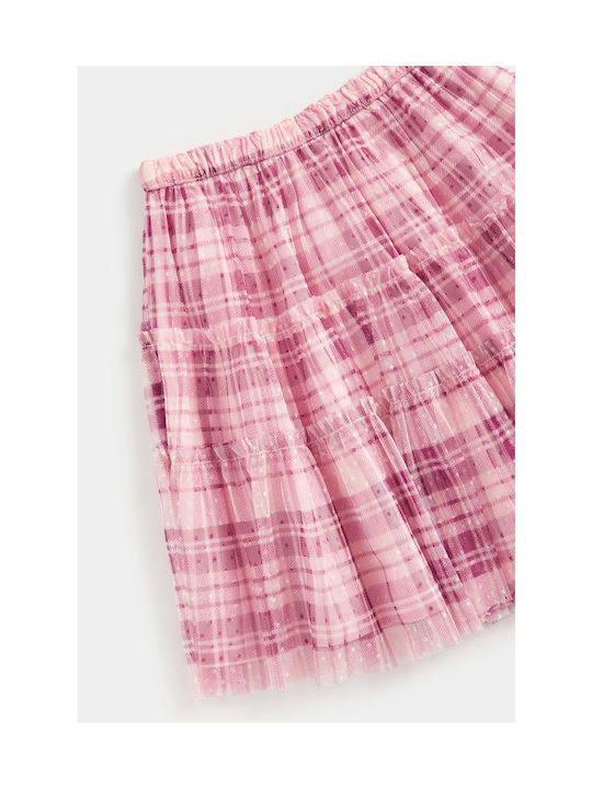 Kids' Tulle Skirt Checked Pink