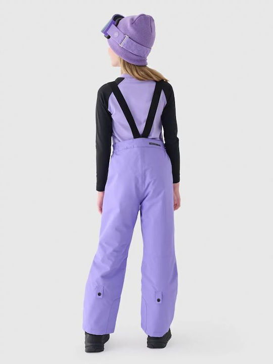 4F 4FJWAW24TFTRF659-51S Kids Dungarees for Ski & Snowboard Purple