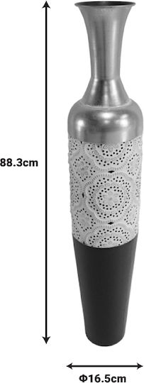 Inart Bodenvasen Metallisch Balan Gold Schwarz & Weiß Abmessung 16.5xH88.3cm