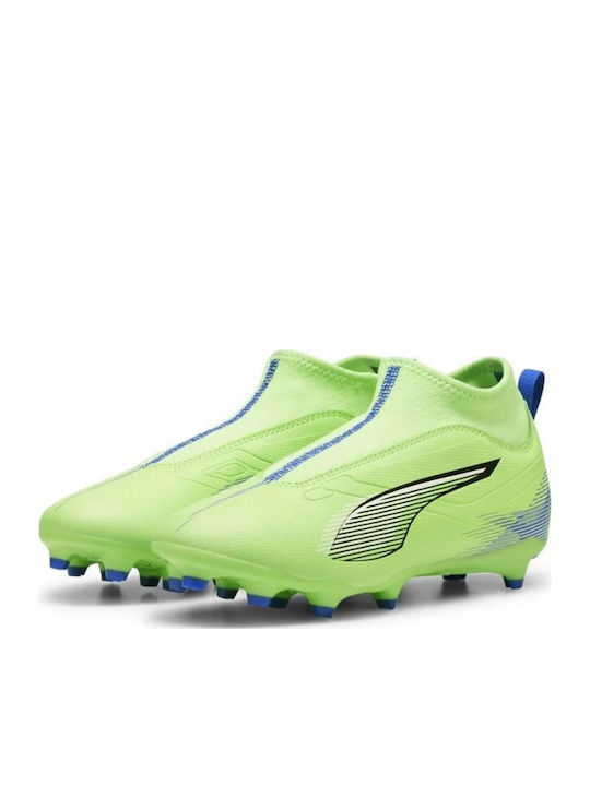 Jr Ultra 5 Match+ Ll Fg Ag Kids Molded Soccer Shoes with Sock without Laces Green
