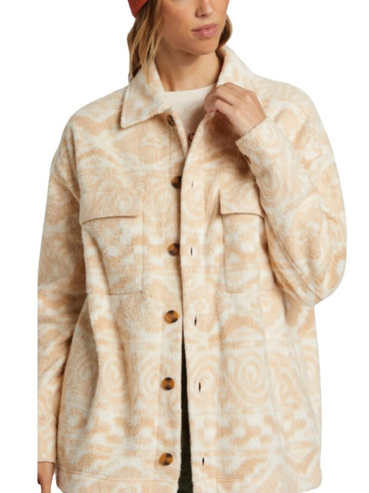 Down Women's Long Sleeve Shirt Ecru