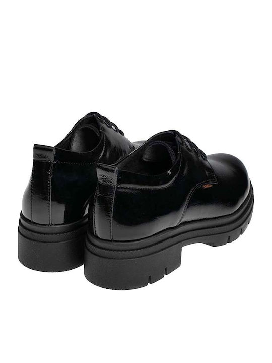 Women's Patent Leather Derby Shoes Black