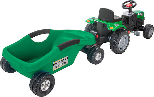 Kinderfahrzeuge mit Traktor Fuß zu Boden mit Anhänger mit Pedal Grün