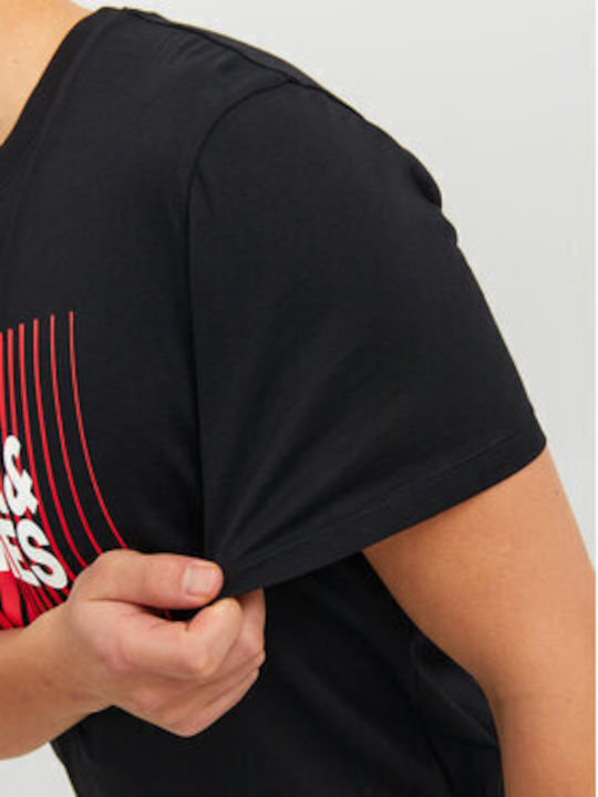 Jack & Jones Print Αθλητικό T-shirt Black/ Red