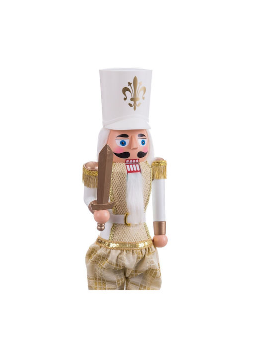 Hanging Nutcracker Ornament White 14x52cm