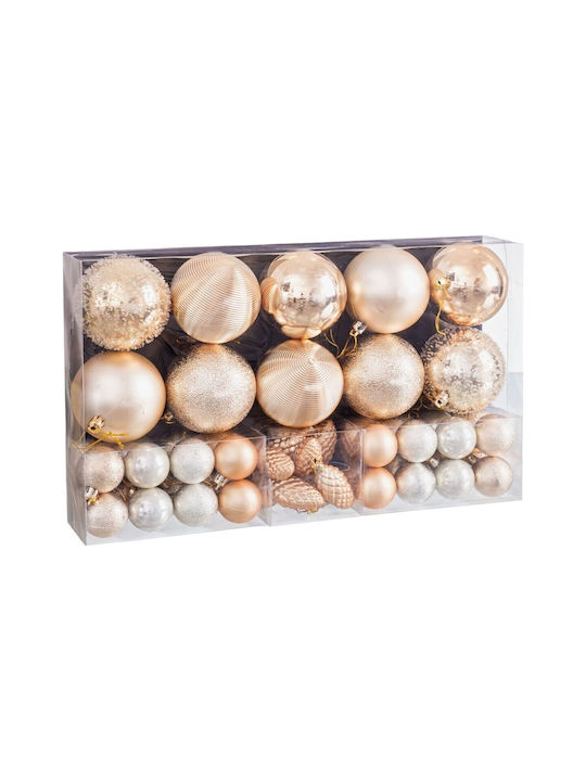 Hanging Ball Ornament Ornament Plastic Gold 50cm Set 50pcs