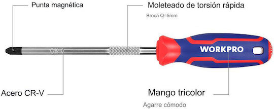 Workpro Screwdriver Ph3 150 Mm