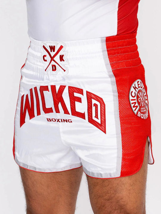 Wicked1 Ανδρικό Σορτσάκι Kick/Thai Boxing Λευκό