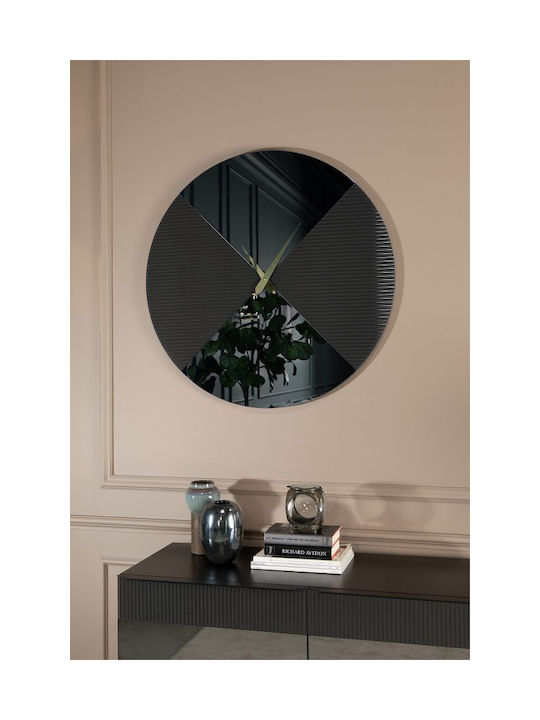 Casa Vogue Wall Clock Mirror Black Ø100cm