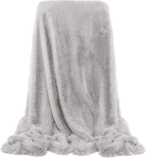 Furry Double Blanket 200x240cm Light Grey