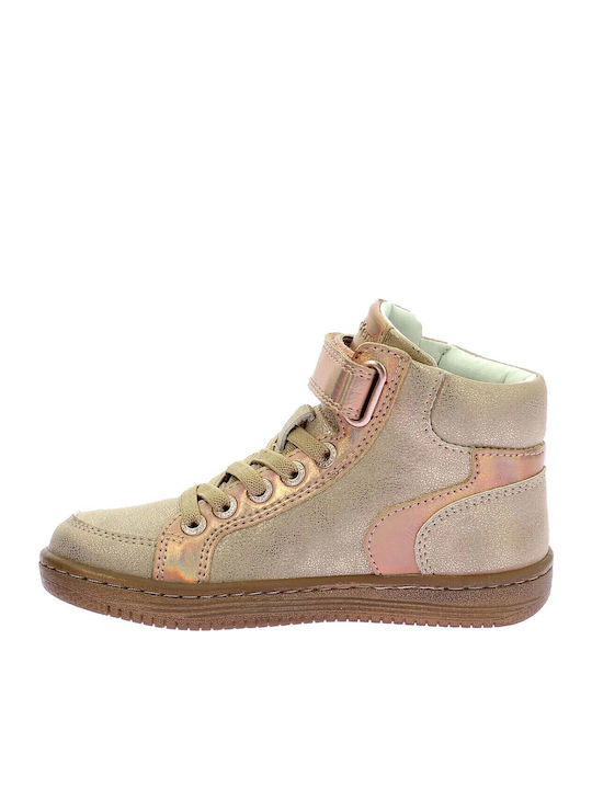 Παιδικά Sneakers High με Σκρατς Μπεζ