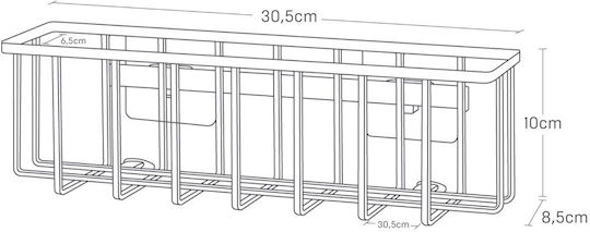 Yamazaki Metallische Weißes Organizer für die Küchenspüle 30.5x8.5x10cm