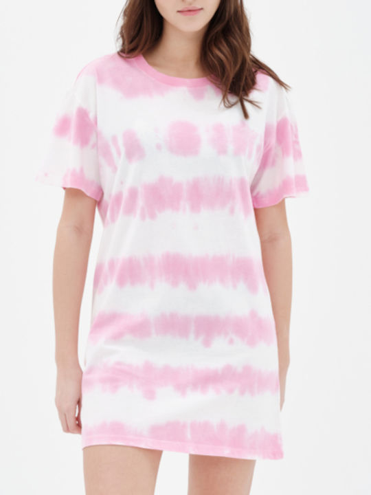 Sommer Mini T-Shirt Kleid Rosa