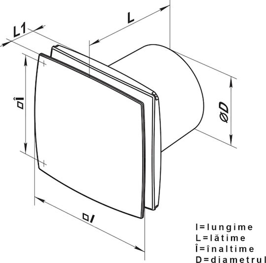 150 Mm Diameter Fan Timer Humidity Sensor Turbo Motor
