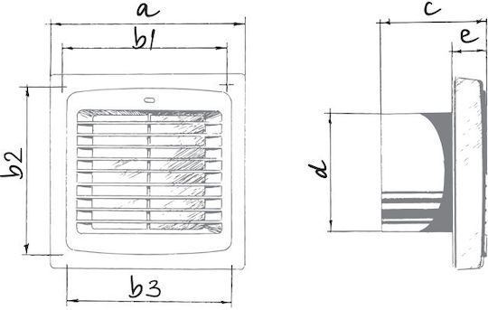 Blauberg Axial Fan 100mm Automatic Louvers Bearings