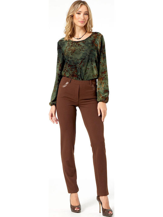 Damen Stoff Hose Brown