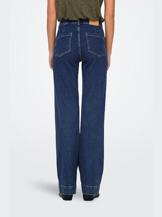 Only Women's Jean Trousers in Loose Fit Dark Blue Denim