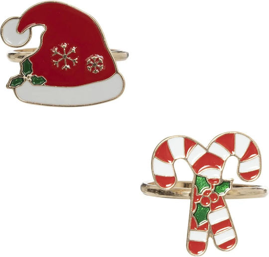 Fééric Lights and Christmas Set of Christmas Napkin Rings 4 x 3.7 cm 2 pcs