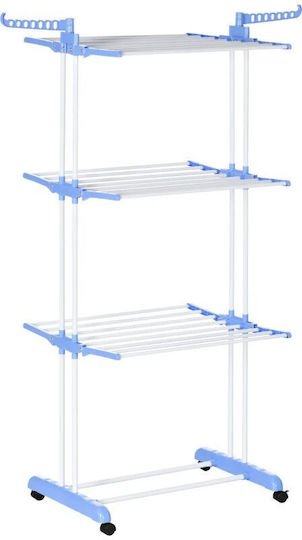 Uscătoare Rufe Pliere Pardoseală Inox Cu Roți 73x64cm