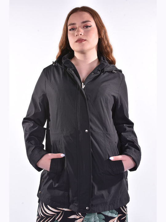 Women's Short Lifestyle Jacket for Winter Black