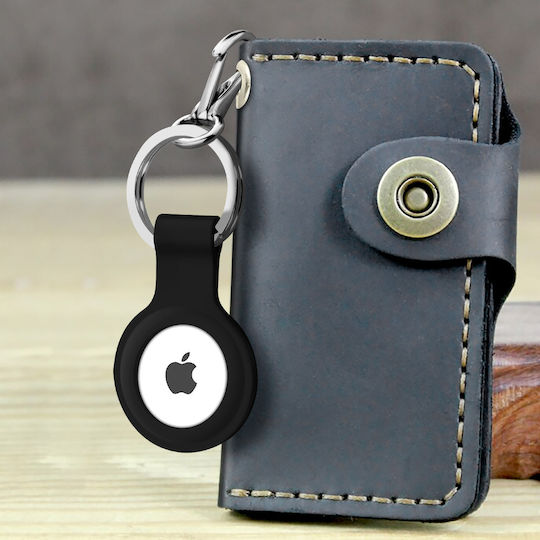 Protection Airtag Silicone Gel Ultra-thin Soft-touch Black Keychain