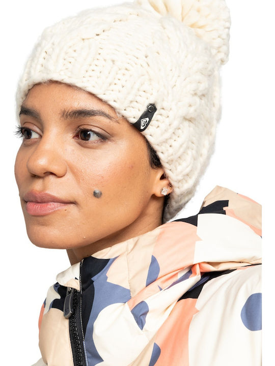Beanie Γυναικείος Σκούφος Πλεκτός σε Μπεζ χρώμα