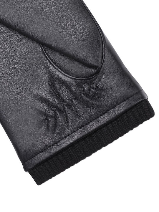 Legend Accessories Men's Leather Touch Gloves Black