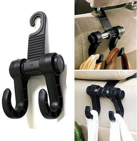 Hook Hook Headrest Attachment Zola Universal Car Organizer Foldable Black