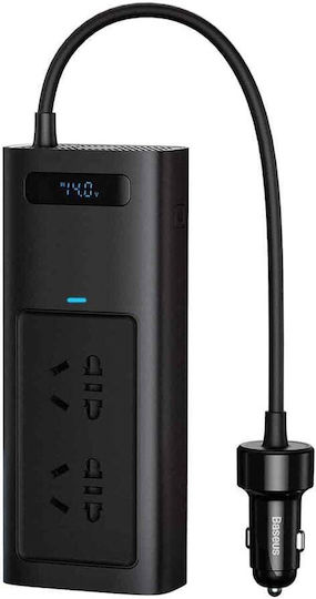 Baseus Инвертор за кола 150W за преобразуване на 12V DC в 220V AC с 3xUSB