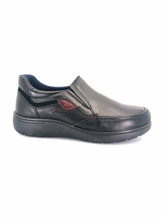 Luisetti Men's Leather Slip-Ons Black