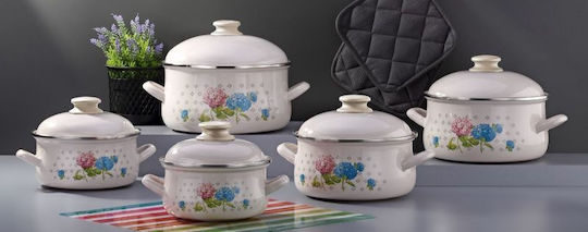 Elekom Bonera Pots Set with Enamel Coating 5 Pieces