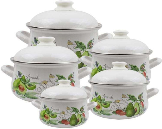 Elekom Bonera Pots Set with Enamel Coating 5 Pieces