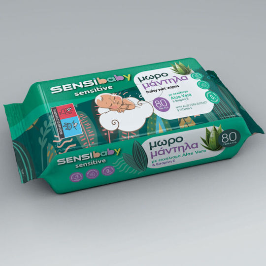 Sensibaby Baby Wipes 80 Pieces Aloe Vera
