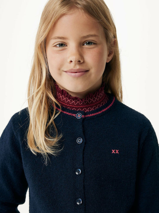 Kinderstrickjacke Gestrickt Marineblau