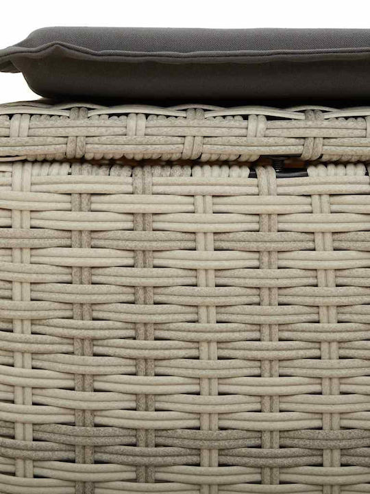 Corner Sofa Outdoor Rattan with Chest and Pillows 55x55x34cm