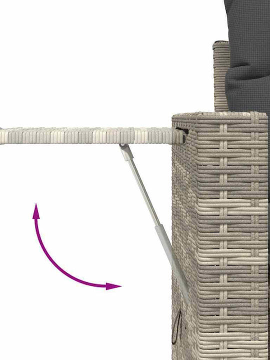 Corner Sofa Outdoor Rattan with Chest and Pillows 55x55x34cm