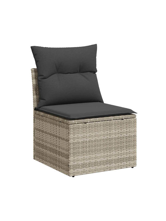 Corner Sofa Outdoor Rattan with Chest and Pillows 55x55x34cm