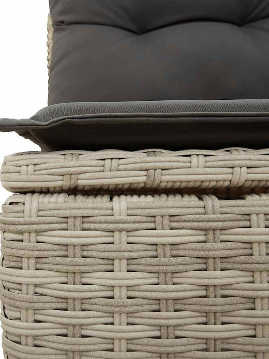 Corner Sofa Outdoor Rattan with Chest and Pillows 55x55x34cm