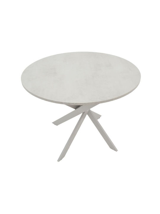 Dammero Round Table Dining Room Wooden with Metal Frame Grey 100x100x75cm