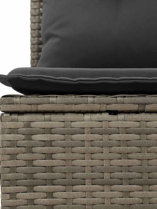 Corner Outdoor Sofa Rattan with Chest and Cushions 55x55x69cm