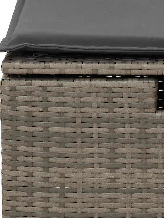 Corner Outdoor Sofa Rattan with Chest and Cushions 55x55x69cm