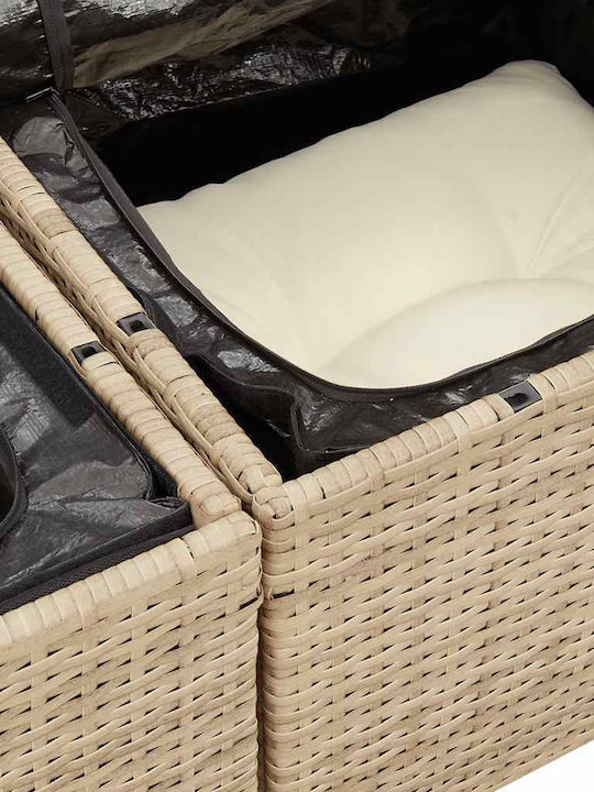 Corner Outdoor Sofa Rattan with Cushions 55x55x69cm