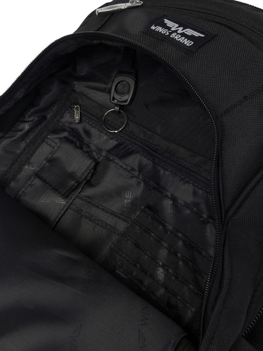 Wings Schulranzen Rucksack Schwarz 16Liter