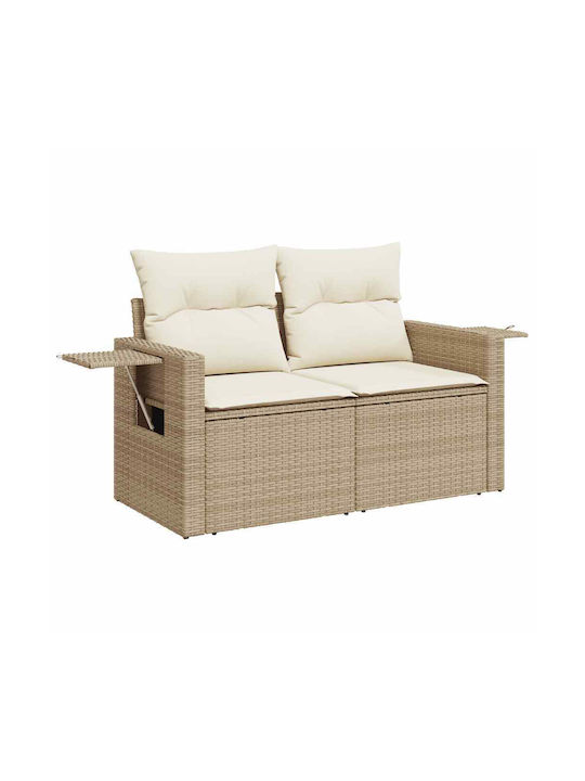 Corner Sofa Outdoor Rattan with Chest and Pillows 55x55cm