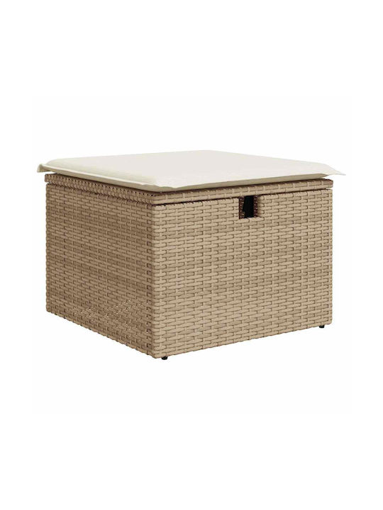 Corner Sofa Outdoor Rattan with Chest and Pillows 55x55x34cm