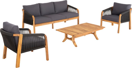 Garden & Outdoor Furniture Sets Living Room Set 4 Pieces Anthracite with Pillows