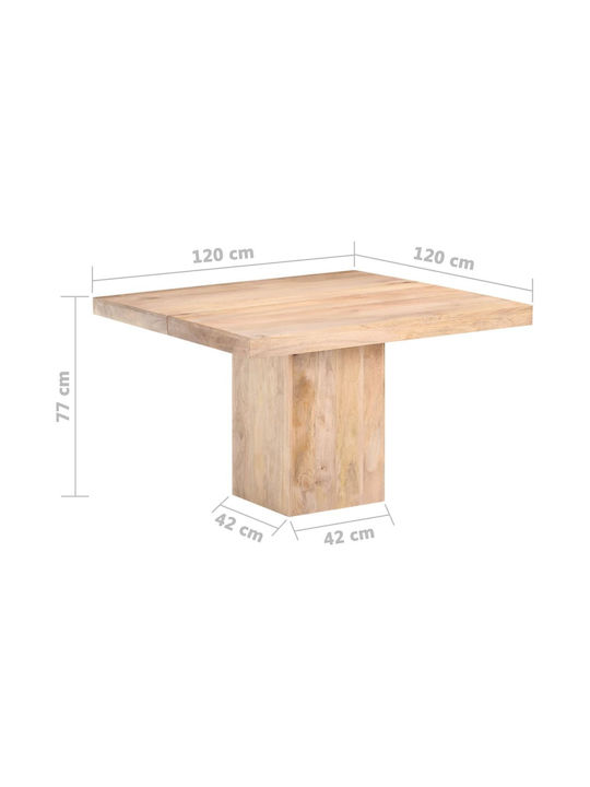 Platz Tisch Speisesaal aus Massivholz Coffee 120x120x77cm
