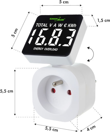 Green Blue Electric Meter Sockets for Maximum Power up to 3.68kW