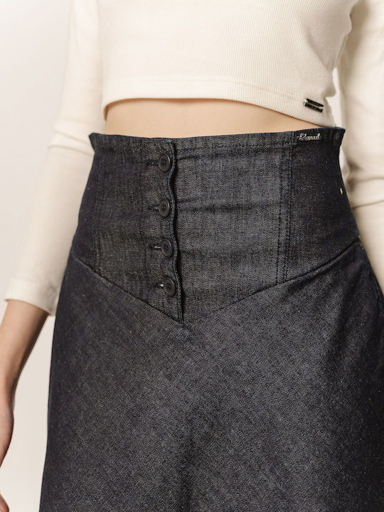 Denim Maxi Rock Schwarz